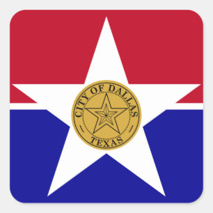 Dallas-Flagge Quadratischer Aufkleber