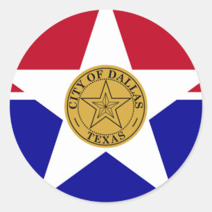 Dallas-Flagge Runder Aufkleber