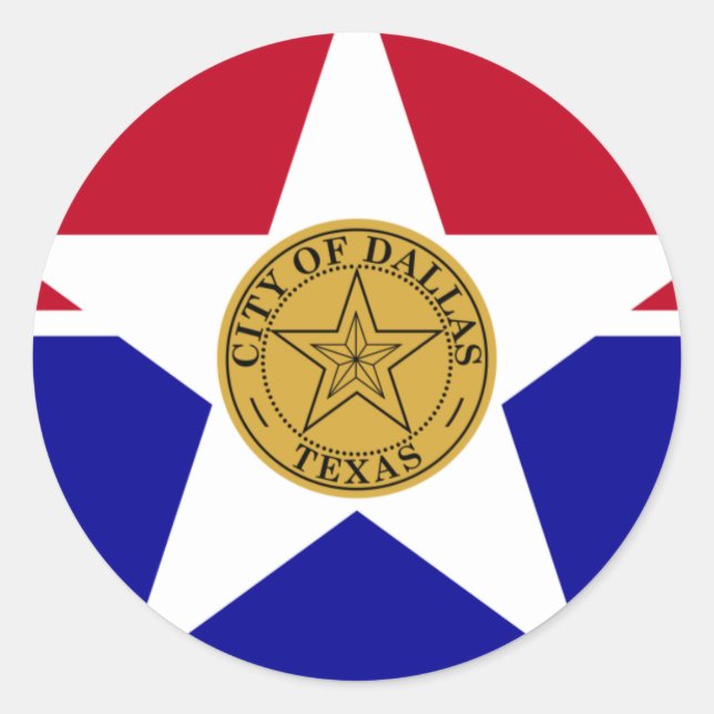 Dallas-Flagge Runder Aufkleber (Vorderseite)