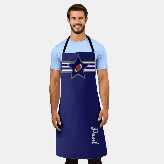Dallas Football Fan Customizable Design Schürze (Getragen)