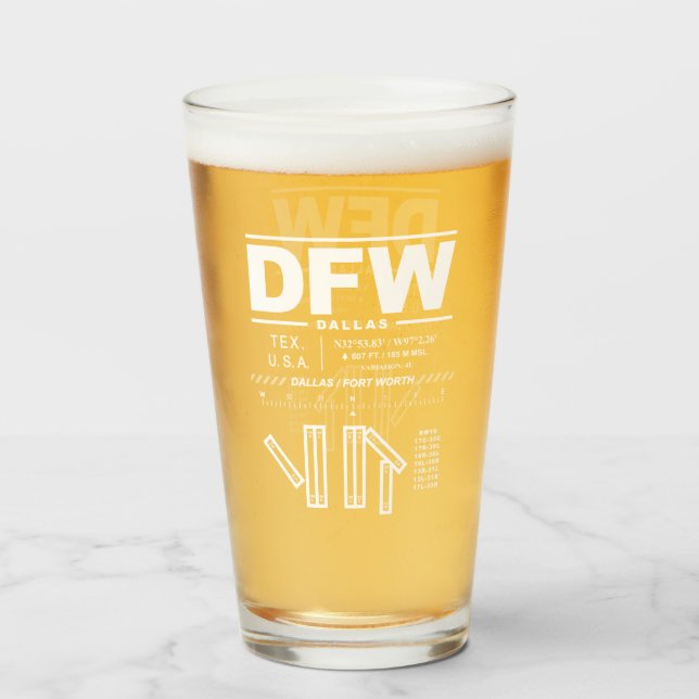 Dallas Fort Worth Int'l Airport DFW Glas (Vorne (Gefüllt))