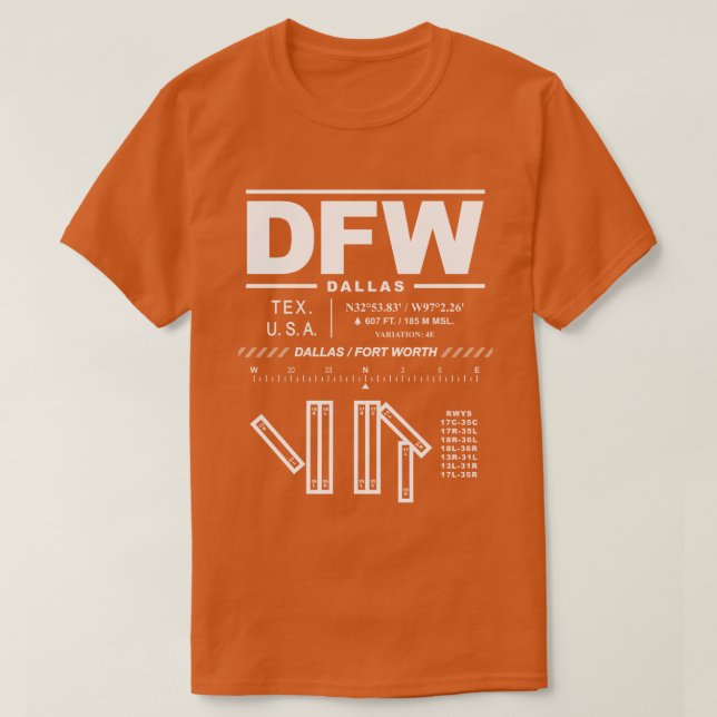 Dallas Fort Worth Int'l Airport DFW T - Shirt (Design vorne)