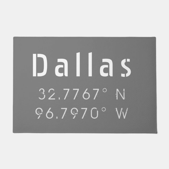 Dallas Latitude Longitude Fußmatte (Vorderseite)
