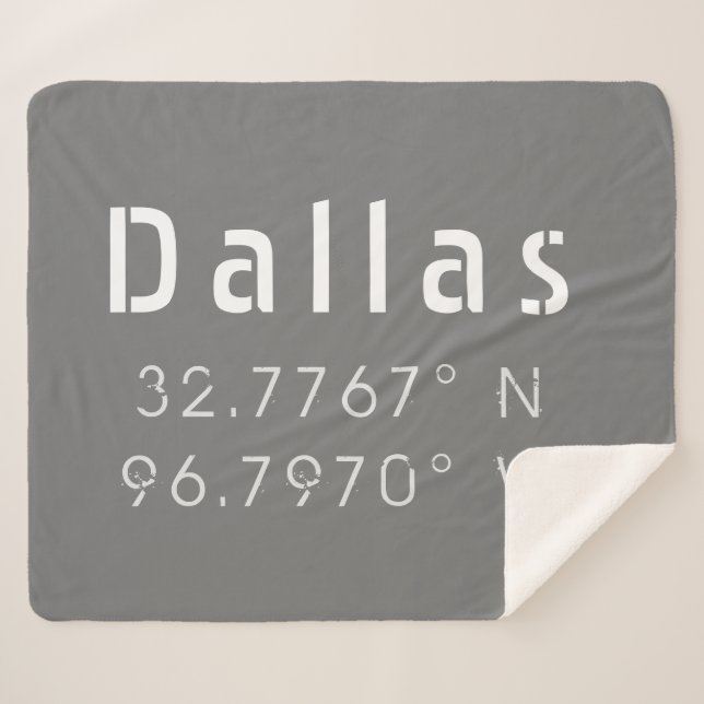 Dallas Latitude und Länge Sherpadecke (Vorderseite (Horizontal))