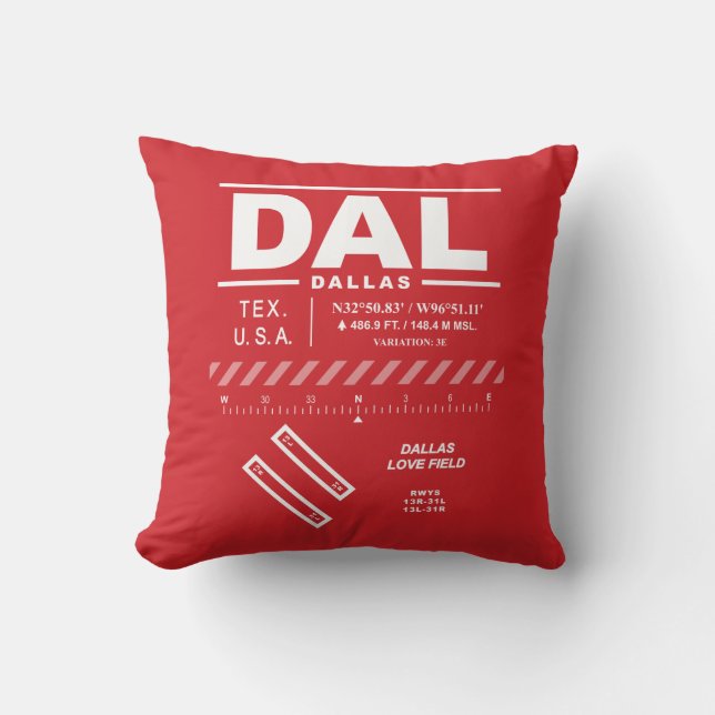 Dallas Liebe Field Airport DAL Kissen (Vorderseite)