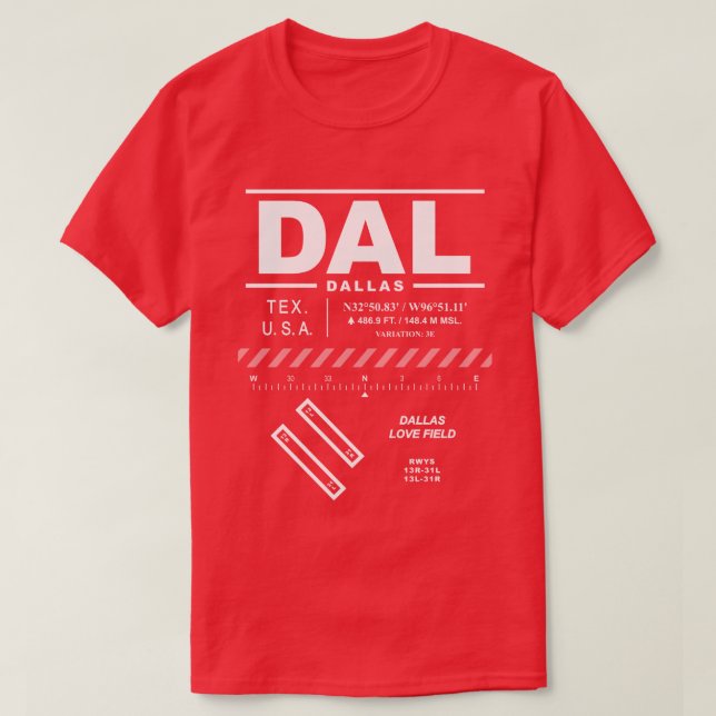 Dallas Liebe Field Airport DAL T - Shirt (Design vorne)