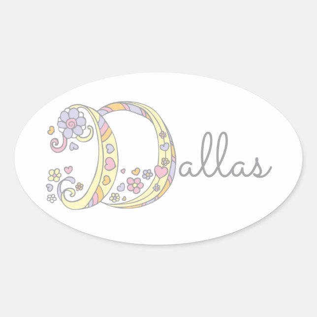 Dallas ou votre nom commençant par le étiquette D (Devant)