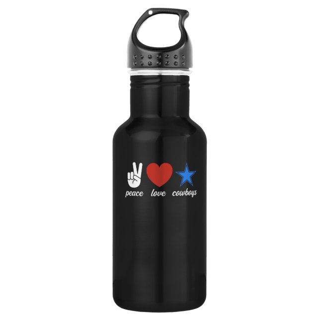 Dallas Peace Liebe Cowboys Design - stolz Edelstahlflasche (Vorderseite)