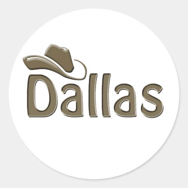 Dallas Runder Aufkleber (Vorderseite)