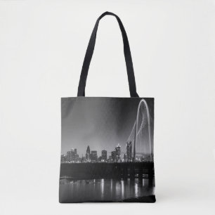 Dallas Skyline Dawn Grayscale Tasche