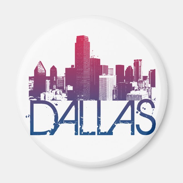 Dallas Skyline Design Magnet (Vorne)