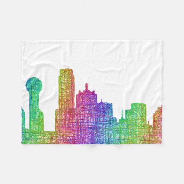 Dallas-Skyline Fleecedecke (Vorderseite (Horizontal))