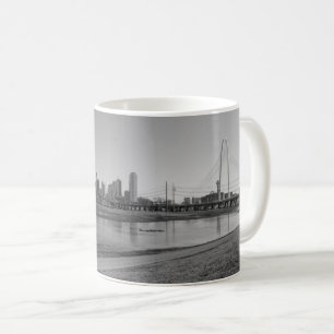 Dallas Skyline Graustufen Kaffeemaschine Tasse