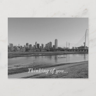 Dallas Skyline Grayscale Postkarte
