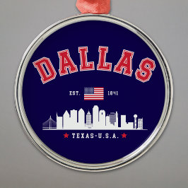Dallas Skyline Heritage Ornament Aus Metall