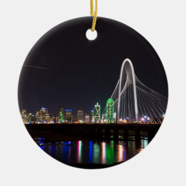 Dallas Skyline Hunt Keramik Ornament (Vorne)