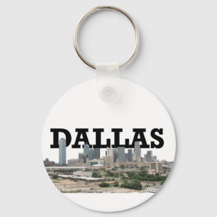 Dallas-Skyline mit Dallas im Himmel Schlüsselanhänger