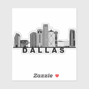 Dallas Skyline Silhouette  Aufkleber