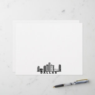Dallas Skyline Silhouette Briefbogen
