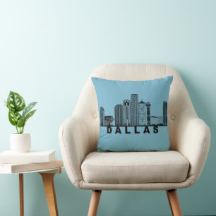 Dallas Skyline Silhouette  Kissen