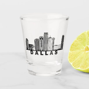 Dallas Skyline Silhouette Schnapsglas