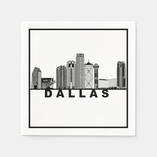 Dallas Skyline Silhouette  Serviette (Vorderseite)