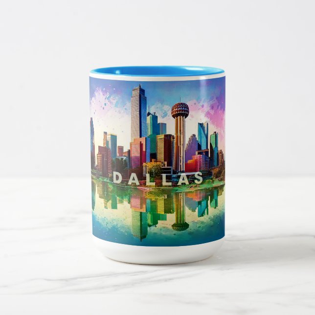Dallas Skyline Städtische Tasse (Mittel)