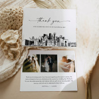 Dallas Skyline Wedding Foto Danke Karte