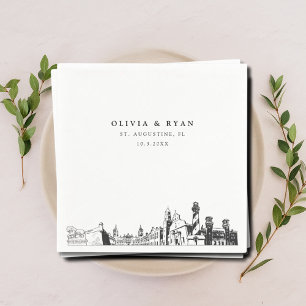 Dallas Skyline Wedding Paper Cocktail Napkin Serviette