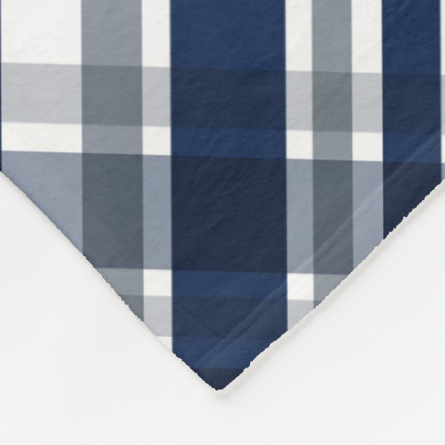 Dallas Sportfan Navy Blue Silver Kariert gestreift Fleecedecke (Ecke)