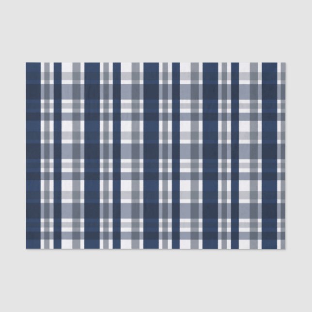 Dallas Sportfan Navy Blue Silver Kariert gestreift Seidenpapier (Vorderseite)
