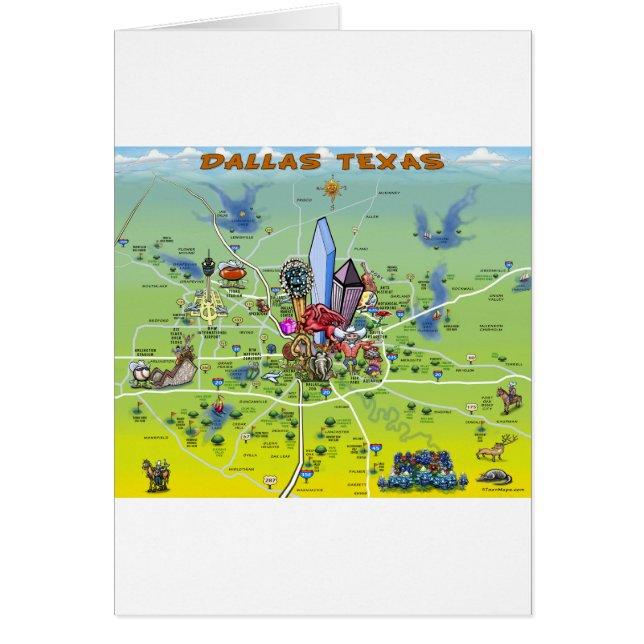 Dallas Texas Cartoon Map (Vorne)