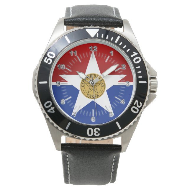 Dallas (Texas) City flagge Watch Armbanduhr (Vorderseite)