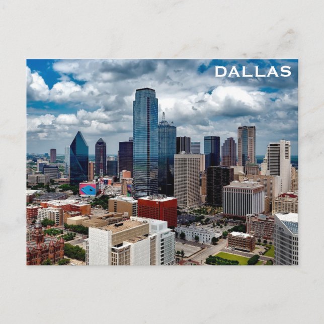 Dallas Texas City Skyline Travel Foto Postkarte (Vorderseite)
