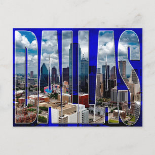 Dallas Texas City Skyline Typografische Postkarte