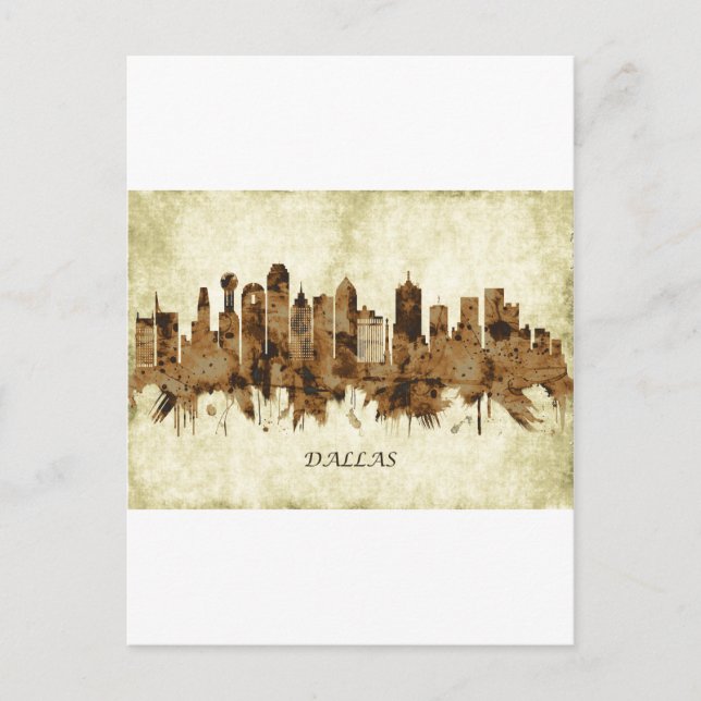 Dallas Texas Cityscape Einladungspostkarte (Vorderseite)