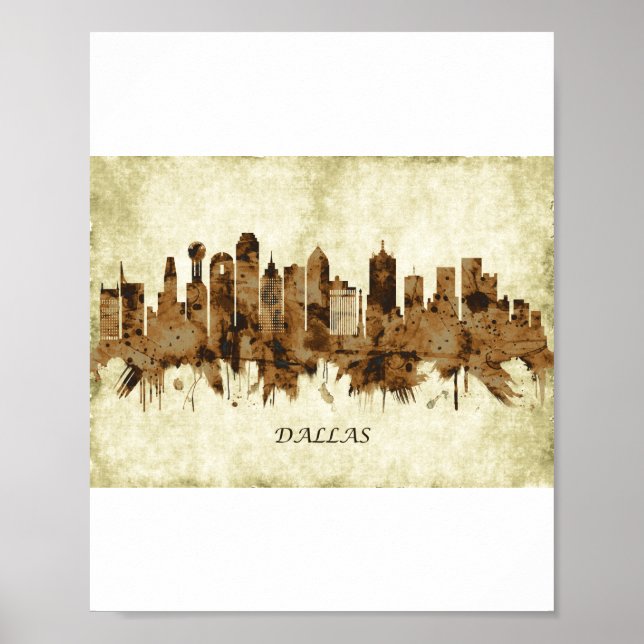 Dallas Texas Cityscape Poster (Vorne)