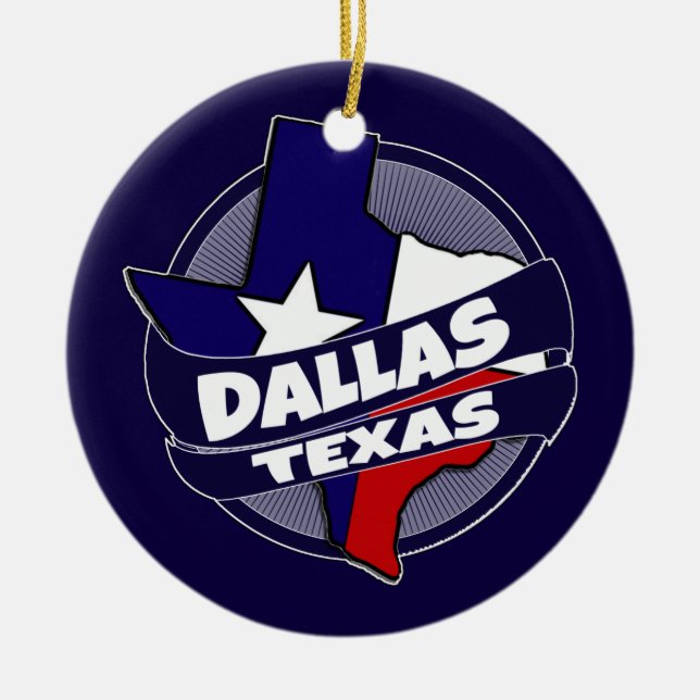 Dallas Texas drapeau éclater ornement de vacances (Devant)