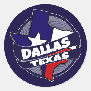 Dallas Texas-Fahne platzt Aufkleber