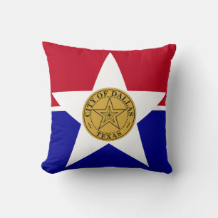 Dallas, Texas, Flag American MoJo Pillow Kissen