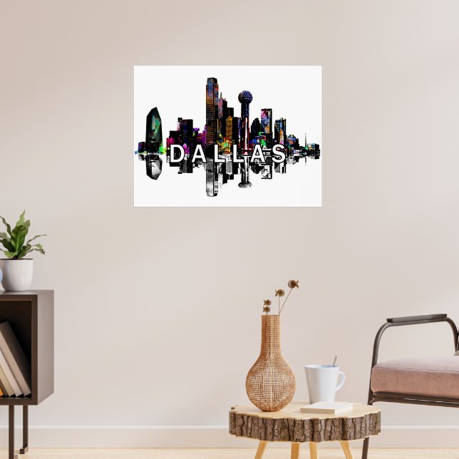 Dallas, Texas in Graffiti Poster (Wohnzimmer 3)