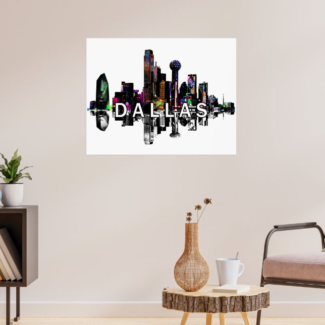 Dallas, Texas in Graffiti Poster (Wohnzimmer 3)