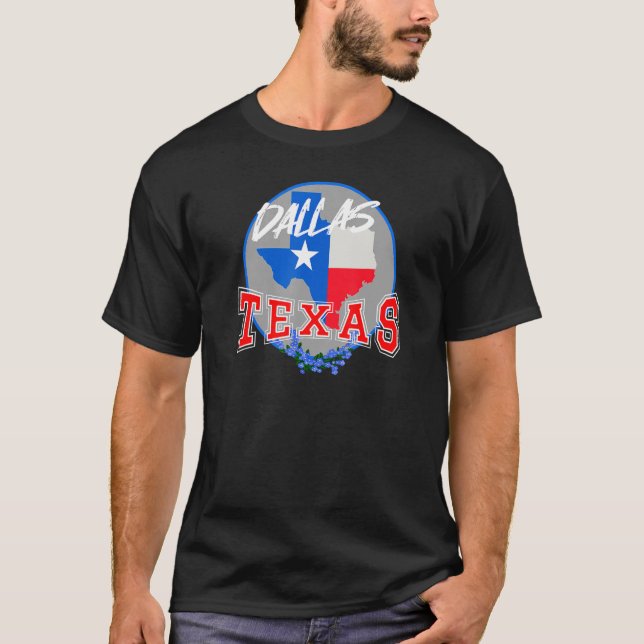 Dallas Texas in Red White & Blue Bonnet Blume T-Shirt (Vorderseite)