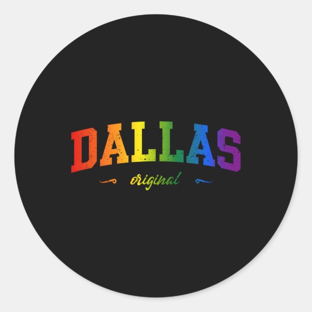 Dallas Texas Lgbtqai Runder Aufkleber (Vorderseite)