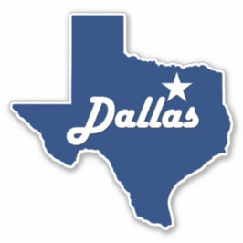 Dallas, Texas Lone Star Staat Stadtplan Aufkleber