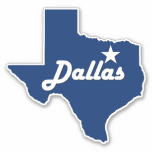 Dallas, Texas Lone Star Staat Stadtplan Aufkleber