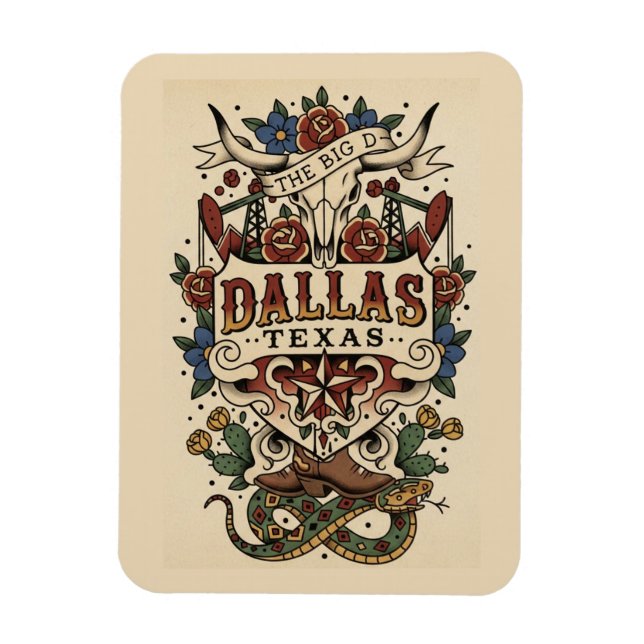 Dallas Texas Magnet (Vertikal)