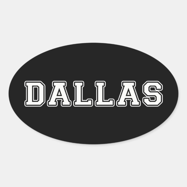 Dallas Texas Ovaler Aufkleber (Vorderseite)
