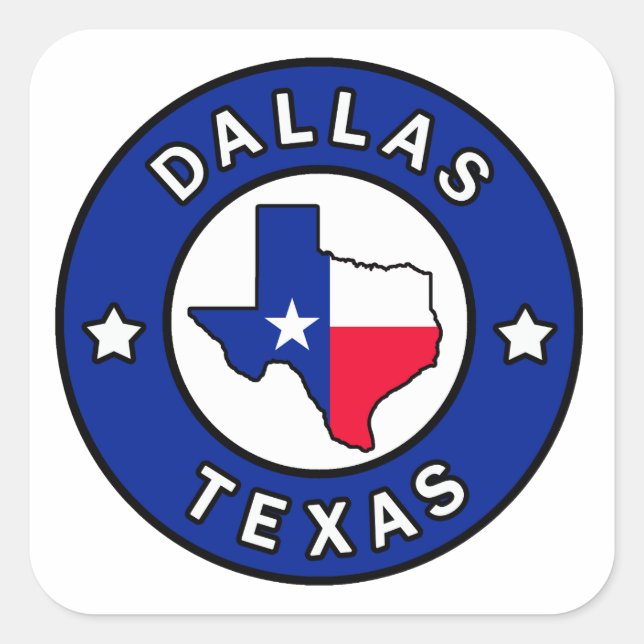 Dallas Texas Quadratischer Aufkleber (Vorderseite)