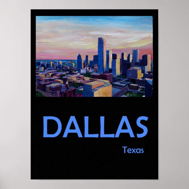 Dallas Texas Retro Reiseposter Poster (Vorne)